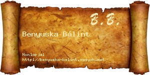 Benyuska Bálint névjegykártya