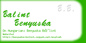 balint benyuska business card